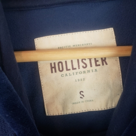 Hollister‎ Velvet Hoodie Sweatshirt Blue Size Small - Picture 8 of 9